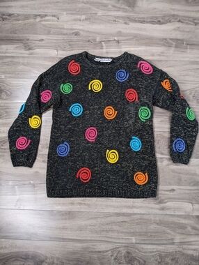Rafaella Women's Vintage 3D Swirl Patterned Sweater Gold Speckle Small